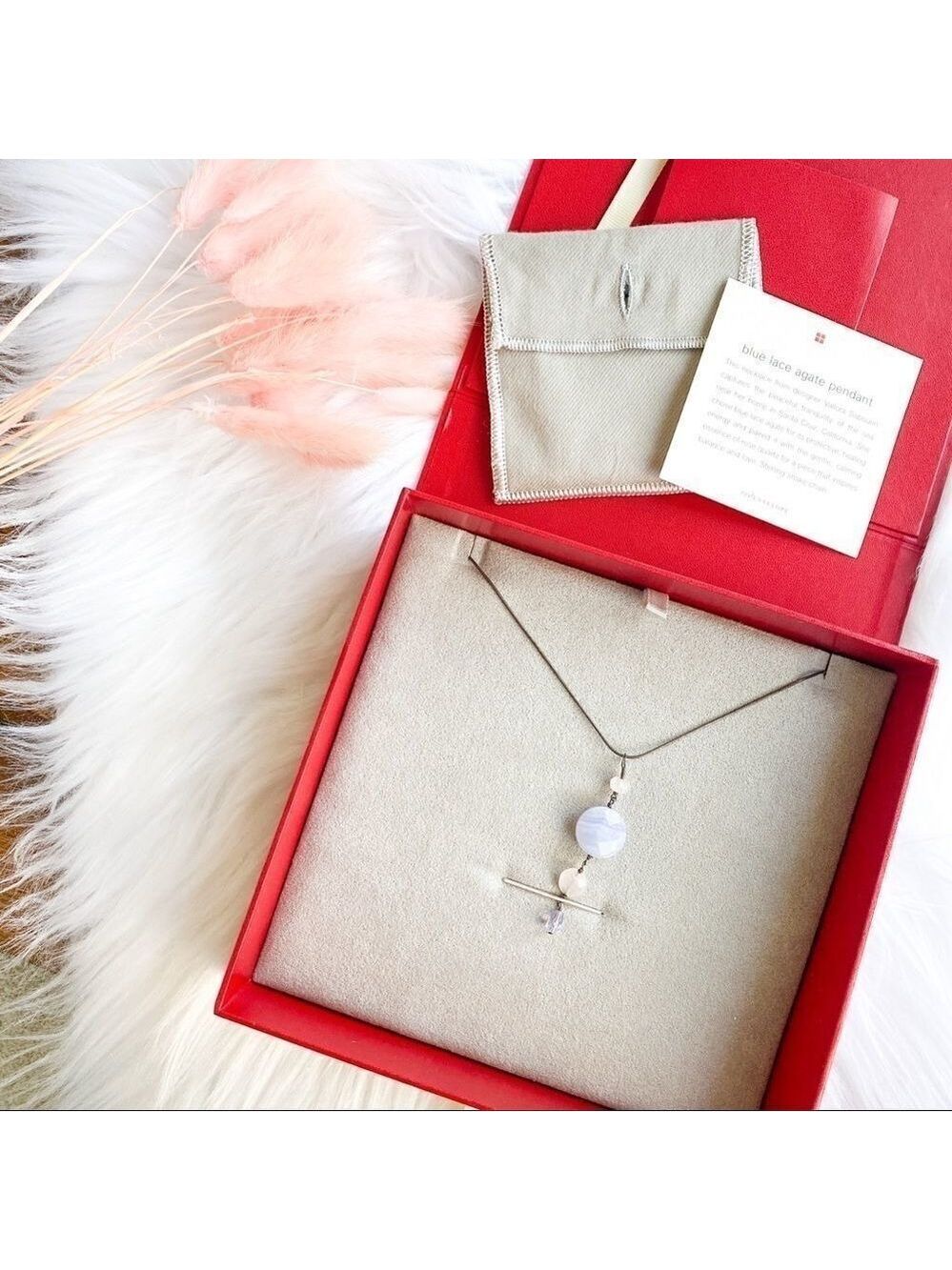 Vallora sabourin blue lace agate necklace